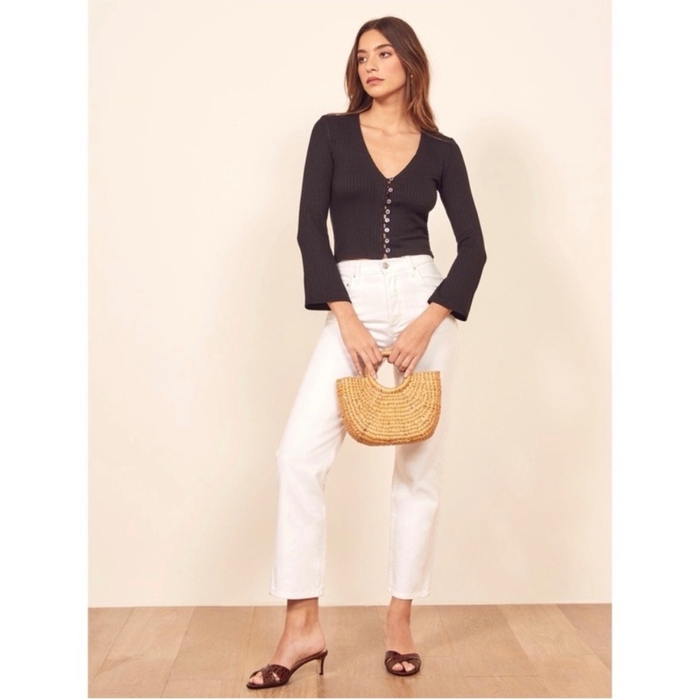Reformation Gellar Top Cardigan Black S